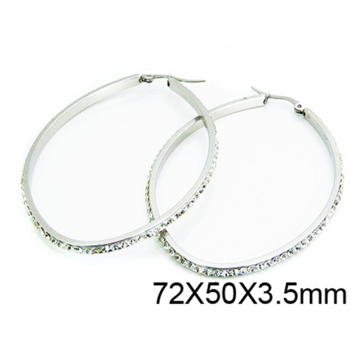 Wholesale Stainless Steel 316L Oval Hoop Earrings NO.#BC58E1079NV