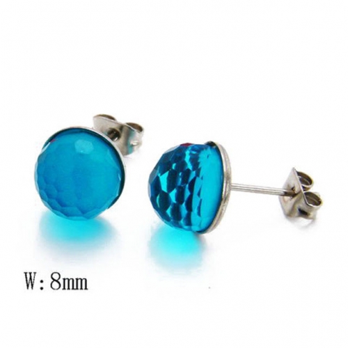 Wholesale Stainless Steel 316L Crystal / Zircon Ear Studs NO.#BC06E1331K0