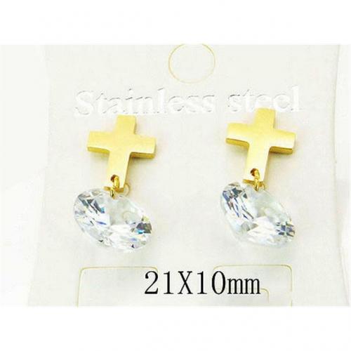 Wholesale Stainless Steel 316L Crystal or Zircon Earrings NO.#BC25E0614JV