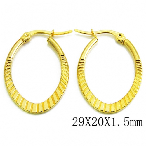 Wholesale Stainless Steel 316L Oval Hoop Earrings NO.#BC70E0045JZ