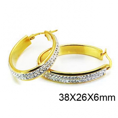 Wholesale Stainless Steel 316L Oval Hoop Earrings NO.#BC58E0991NS
