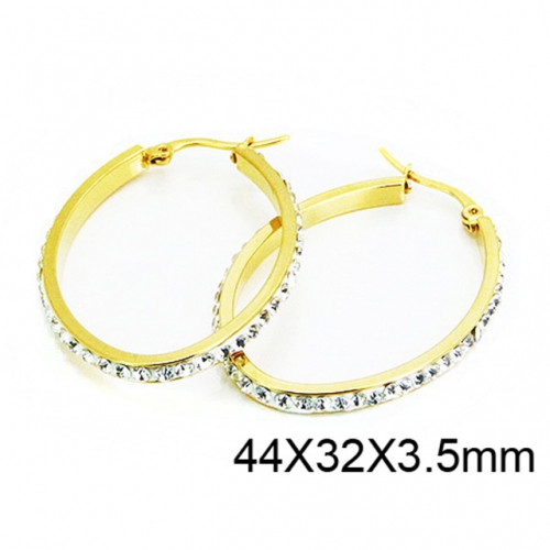Wholesale Stainless Steel 316L Oval Hoop Earrings NO.#BC58E1081LL