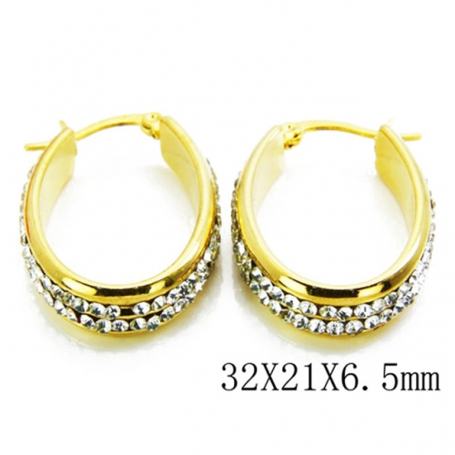 Wholesale Stainless Steel 316L Oval Hoop Earrings NO.#BC70E0323OU