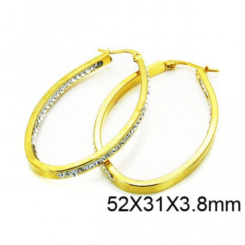 Wholesale Stainless Steel 316L Oval Hoop Earrings NO.#BC58E0708PE