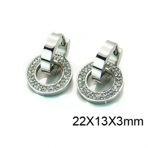Wholesale Stainless Steel 316L Crystal or Zircon Earrings NO.#BC05E1685HMC