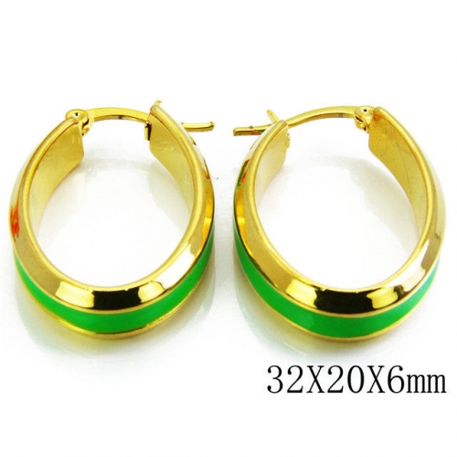 Wholesale Stainless Steel 316L Oval Hoop Earrings NO.#BC70E0028MZ
