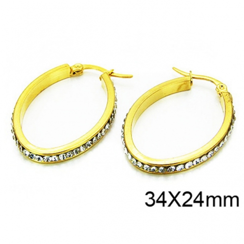 Wholesale Stainless Steel 316L Oval Hoop Earrings NO.#BC58E0532MS