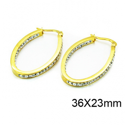 Wholesale Stainless Steel 316L Oval Hoop Earrings NO.#BC58E0527OE