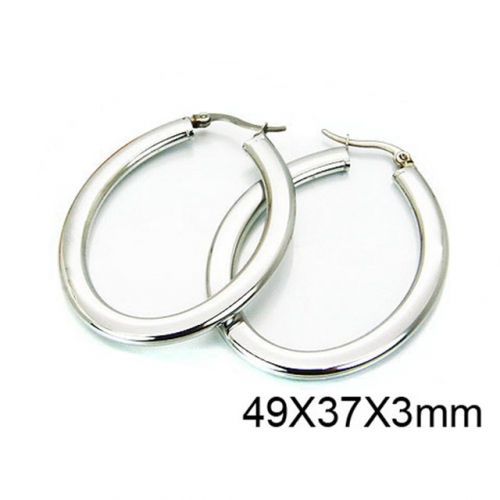 Wholesale Stainless Steel 316L Oval Hoop Earrings NO.#BC64E0096HGG
