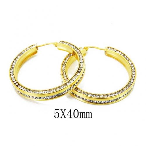 Wholesale Stainless Steel 316L Crystal or Zircon Earrings NO.#BC23E0020HCC