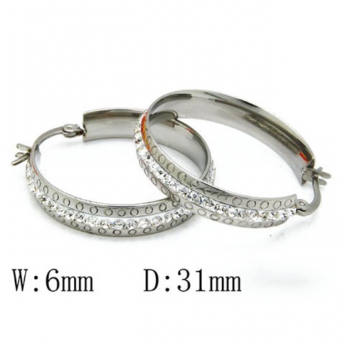 Wholesale Stainless Steel 316L Hoop Earrings NO.#BC06E1423O0
