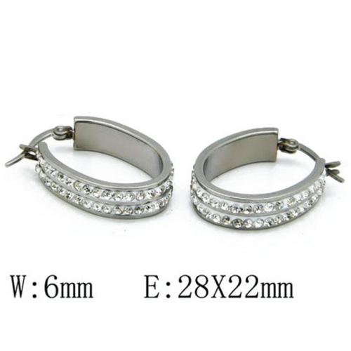 Wholesale Stainless Steel 316L Oval Hoop Earrings NO.#BC06E1431P0