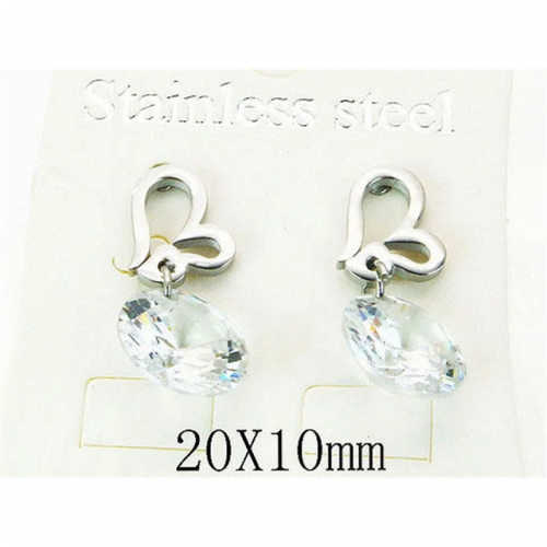 Wholesale Stainless Steel 316L Crystal or Zircon Earrings NO.#BC25E0588IL