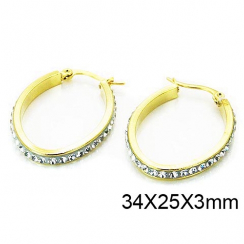 Wholesale Stainless Steel 316L Oval Hoop Earrings NO.#BC58E0929KL