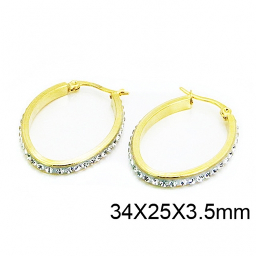 Wholesale Stainless Steel 316L Oval Hoop Earrings NO.#BC58E1080KL