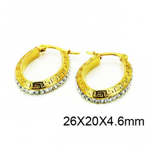 Wholesale Stainless Steel 316L Oval Hoop Earrings NO.#BC58E0747NV
