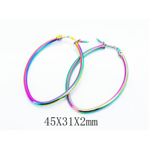 Wholesale Stainless Steel 316L Oval Hoop Earrings NO.#BC58E1241ILE