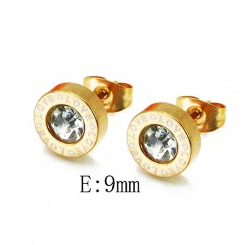 Wholesale Stainless Steel 316L Crystal / Zircon Ear Studs NO.#BC25E0678MD
