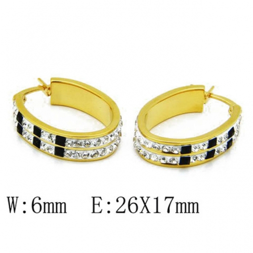 Wholesale Stainless Steel 316L Oval Hoop Earrings NO.#BC06E1429H10