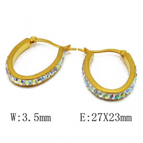 Wholesale Stainless Steel 316L Oval Hoop Earrings NO.#BC06E1451P0