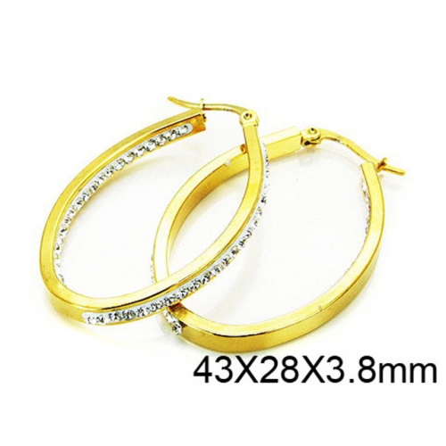 Wholesale Stainless Steel 316L Oval Hoop Earrings NO.#BC58E0709OQ