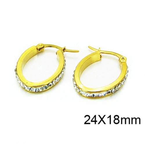 Wholesale Stainless Steel 316L Oval Hoop Earrings NO.#BC58E0530LW