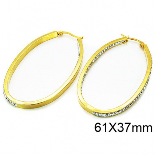 Wholesale Stainless Steel 316L Oval Hoop Earrings NO.#BC58E0524HHS