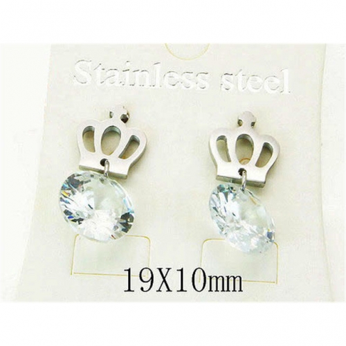 Wholesale Stainless Steel 316L Crystal or Zircon Earrings NO.#BC25E0595I5