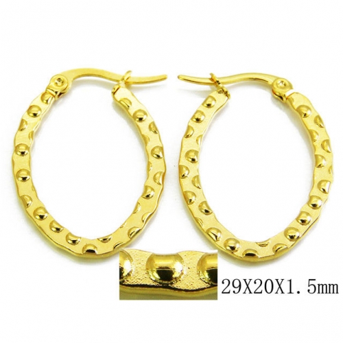 Wholesale Stainless Steel 316L Oval Hoop Earrings NO.#BC70E0044JZ