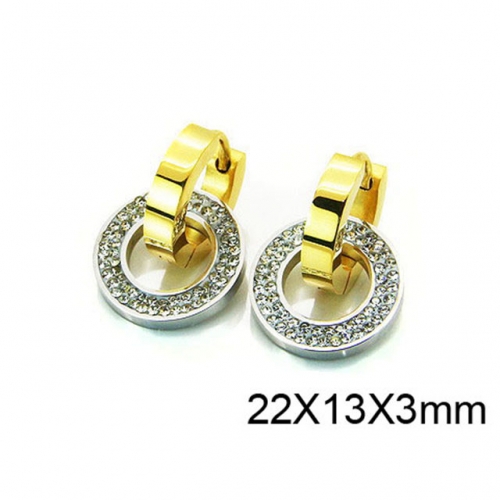 Wholesale Stainless Steel 316L Crystal or Zircon Earrings NO.#BC05E1686HNE