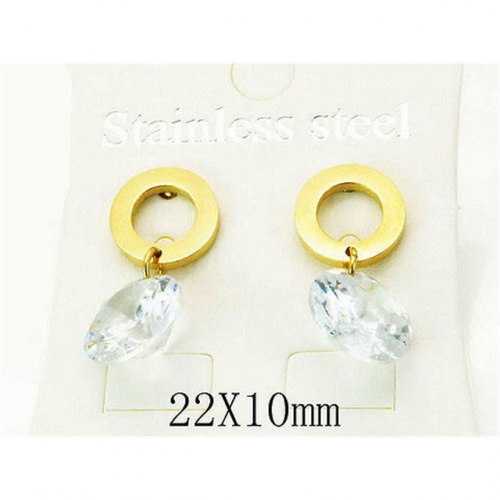 Wholesale Stainless Steel 316L Crystal or Zircon Earrings NO.#BC25E0615JW