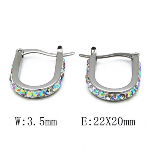 Wholesale Stainless Steel 316L Oval Hoop Earrings NO.#BC06E1447O0