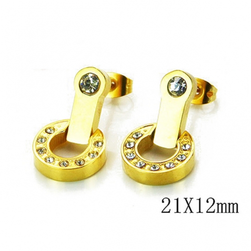 Wholesale Stainless Steel 316L Crystal / Zircon Ear Studs NO.#BC64E0059HIA