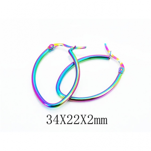 Wholesale Stainless Steel 316L Oval Hoop Earrings NO.#BC58E1242ILV