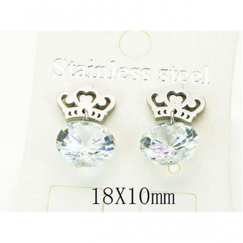 Wholesale Stainless Steel 316L Crystal or Zircon Earrings NO.#BC25E0591I5