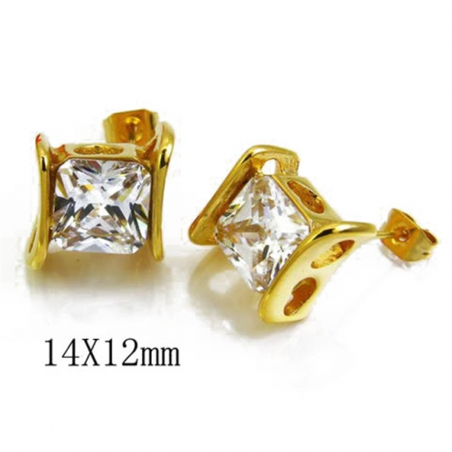 Wholesale Stainless Steel 316L Crystal / Zircon Ear Studs NO.#BC06E1588H20