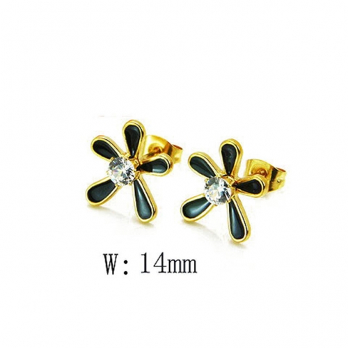 Wholesale Stainless Steel 316L Crystal / Zircon Ear Studs NO.#BC64E0091OX
