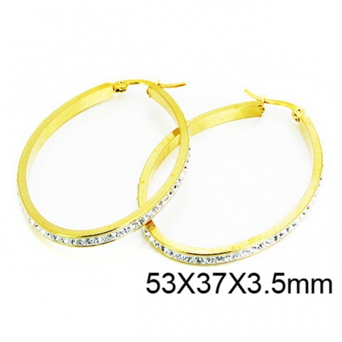 Wholesale Stainless Steel 316L Oval Hoop Earrings NO.#BC58E1082MX