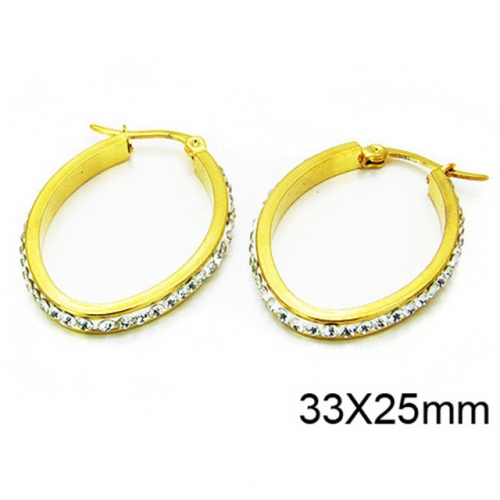 Wholesale Stainless Steel 316L Oval Hoop Earrings NO.#BC58E0529MA