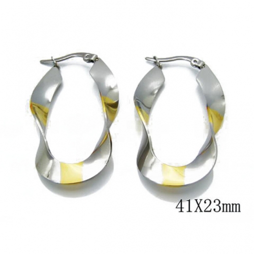 Wholesale Stainless Steel 316L Oval Hoop Earrings NO.#BC58E0028N0