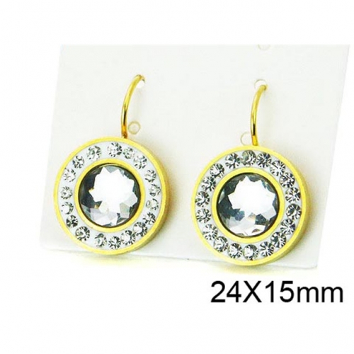 Wholesale Stainless Steel 316L Crystal or Zircon Earrings NO.#BC67E0144MS