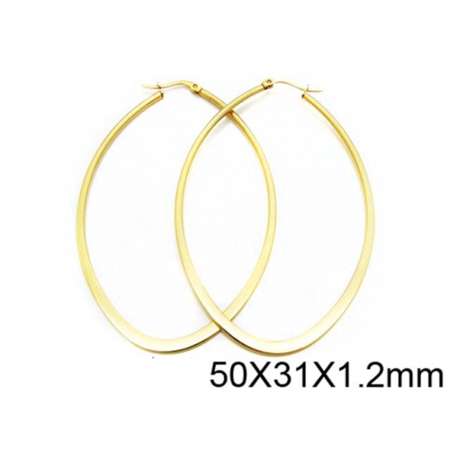 Wholesale Stainless Steel 316L Oval Hoop Earrings NO.#BC58E0009J5