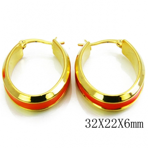 Wholesale Stainless Steel 316L Oval Hoop Earrings NO.#BC70E0027MZ