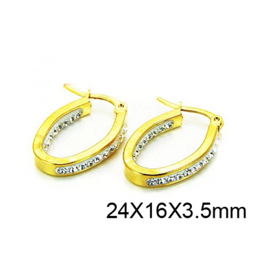 Wholesale Stainless Steel 316L Oval Hoop Earrings NO.#BC58E0746MS