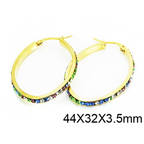 Wholesale Stainless Steel 316L Oval Hoop Earrings NO.#BC58E1084MV