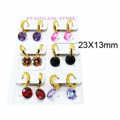 Wholesale Stainless Steel 316L Crystal or Zircon Earrings NO.#BC25E0538ING