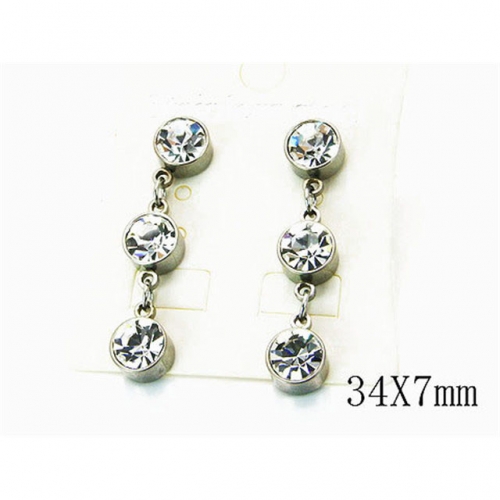 Wholesale Stainless Steel 316L Crystal or Zircon Earrings NO.#BC25E0610LL