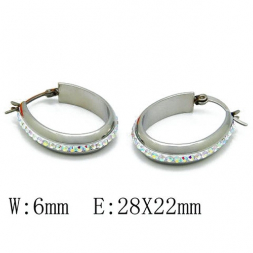 Wholesale Stainless Steel 316L Oval Hoop Earrings NO.#BC06E1433P0
