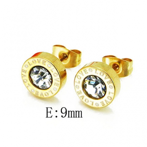 Wholesale Stainless Steel 316L Crystal / Zircon Ear Studs NO.#BC25E0677LL