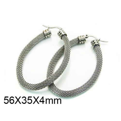 Wholesale Stainless Steel 316L Oval Hoop Earrings NO.#BC58E0663MC